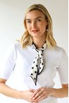DOTS SCARF - white blk